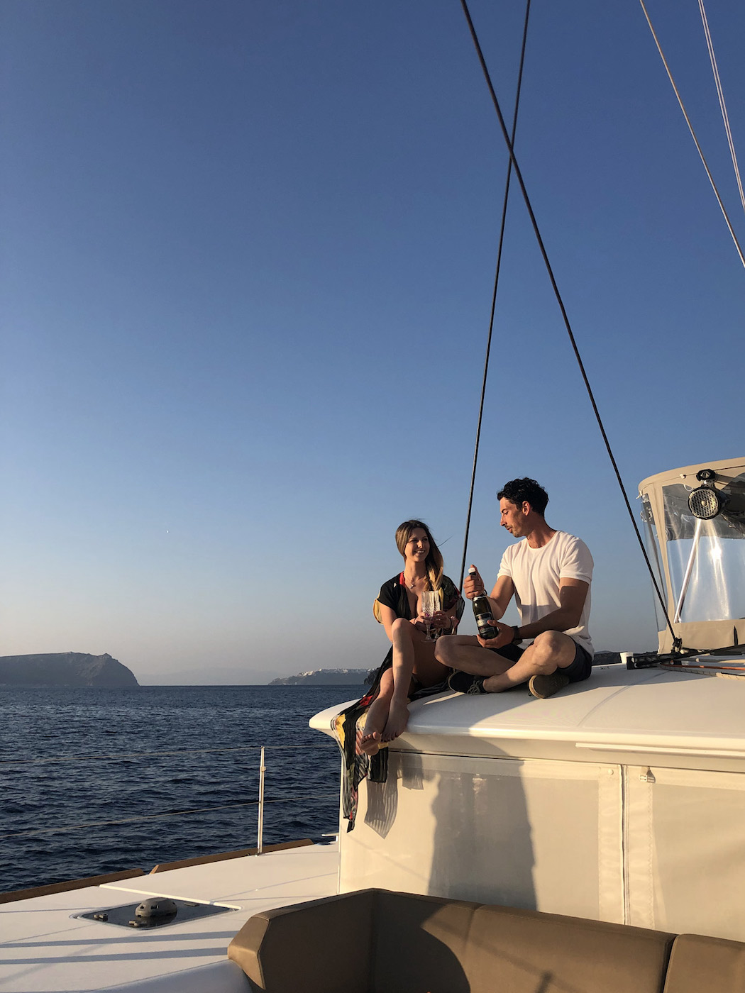 Catamaran Cruises Santorini. One Day cruises around Santorini island with a luxury catamaran. Santorini Private Boat Tours & Santorini Catamaran Rental